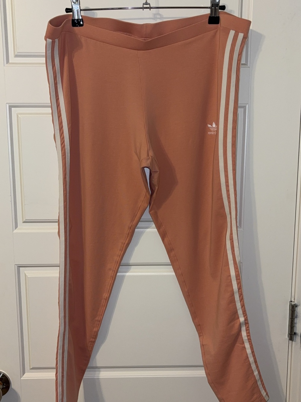 Adidas Women’s Pink Three-Stripe Leggings